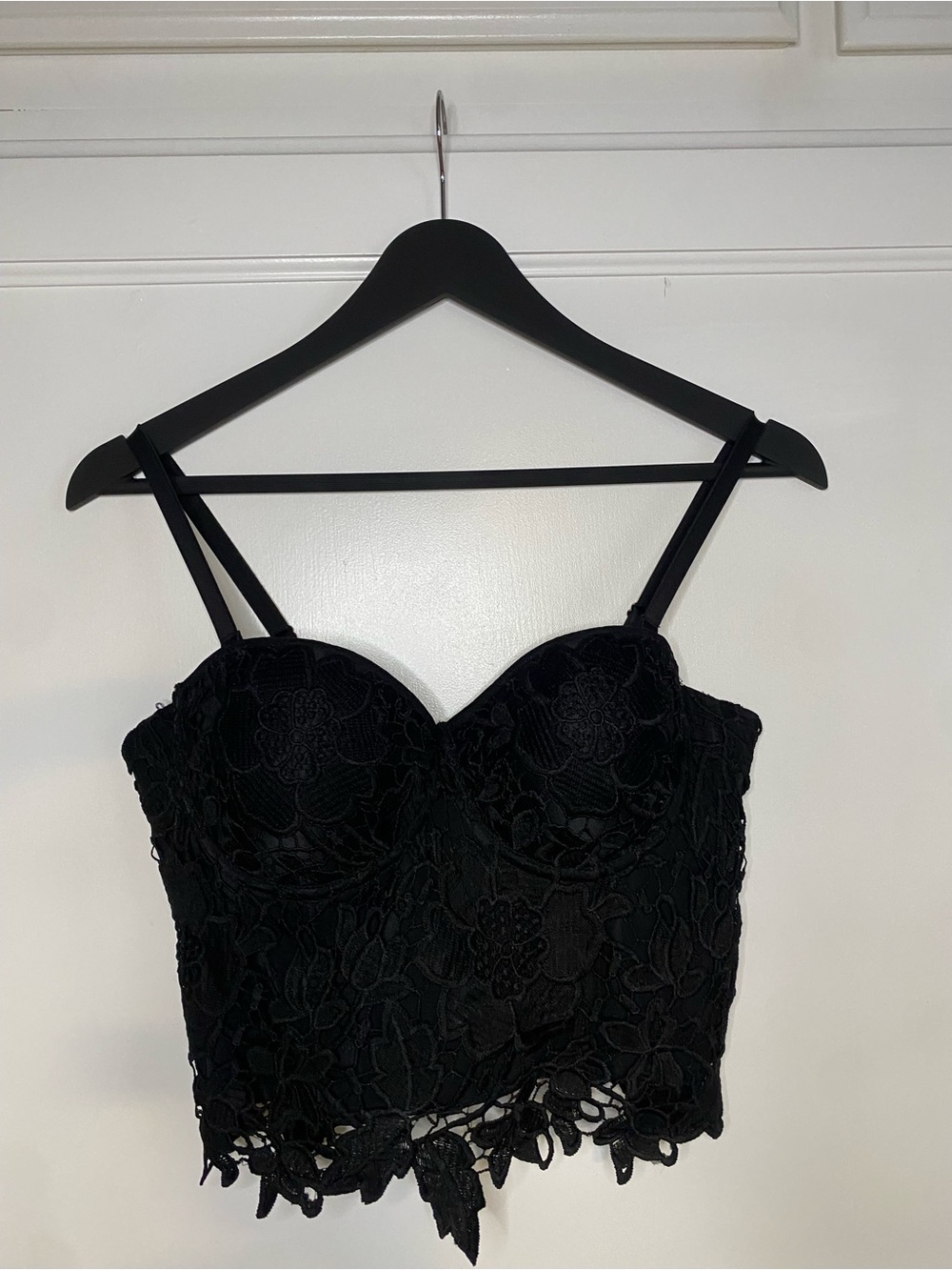 Love Culture Black Lace Bustier Top